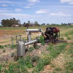 Commercial pump in a field